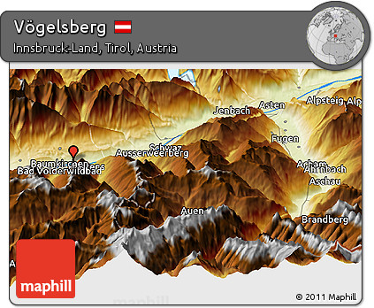 Physical Panoramic Map of Vögelsberg