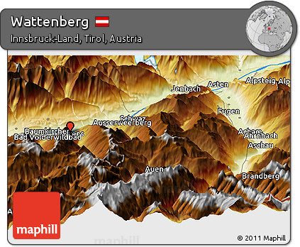 Physical Panoramic Map of Wattenberg