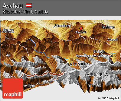 Physical Panoramic Map of Aschau