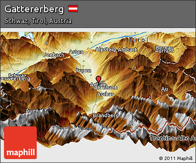 Physical Panoramic Map of Gattererberg