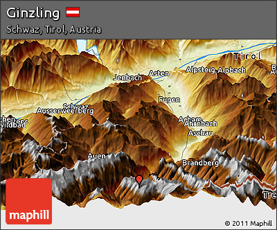 Physical Panoramic Map of Ginzling