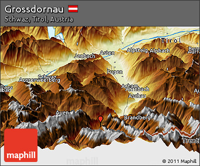 Physical Panoramic Map of Grossdornau