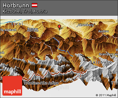 Physical Panoramic Map of Hörbrunn