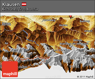 Physical Panoramic Map of Klausen