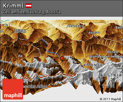 Physical Panoramic Map of Krimml