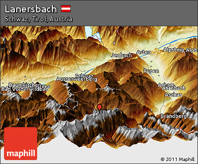Physical Panoramic Map of Lanersbach