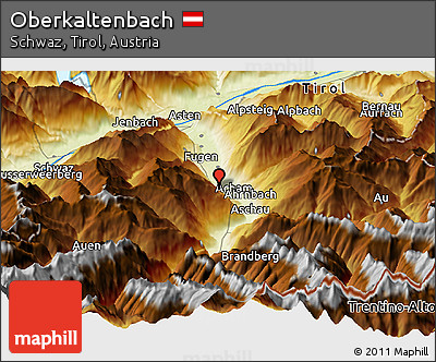 Physical Panoramic Map of Oberkaltenbach