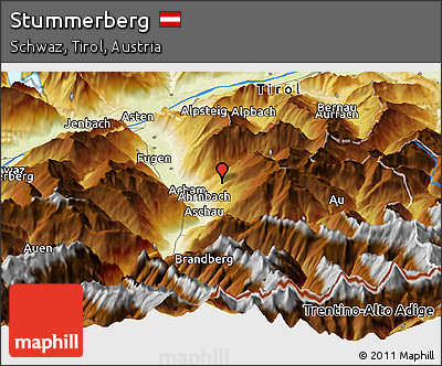 Physical Panoramic Map of Stummerberg