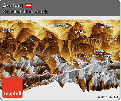 Physical Panoramic Map of Aschau