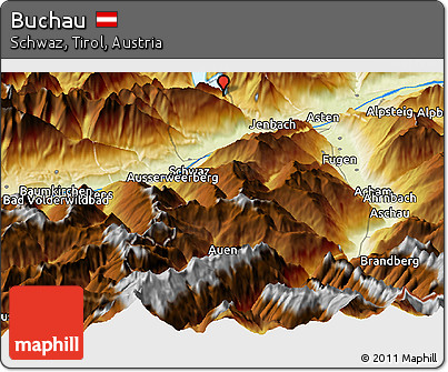 Physical Panoramic Map of Buchau