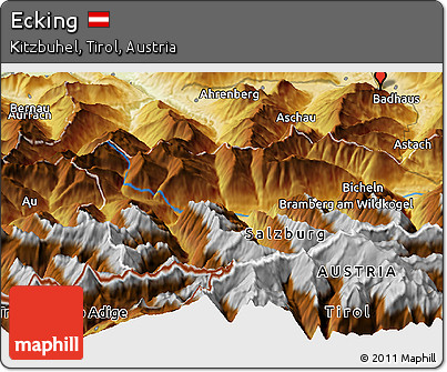 Physical Panoramic Map of Ecking