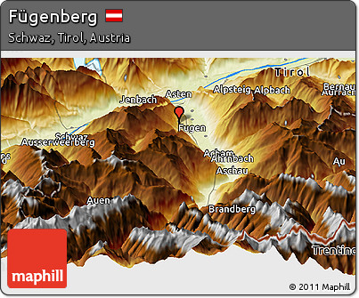 Physical Panoramic Map of Fügenberg