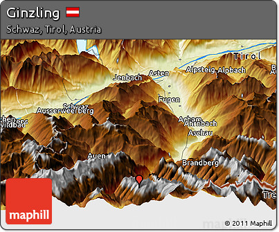 Physical Panoramic Map of Ginzling