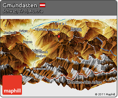 Physical Panoramic Map of Gmündasten
