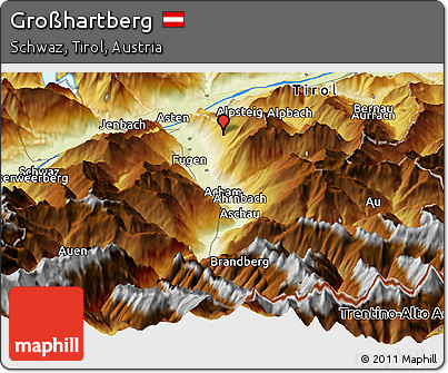Physical Panoramic Map of Großhartberg
