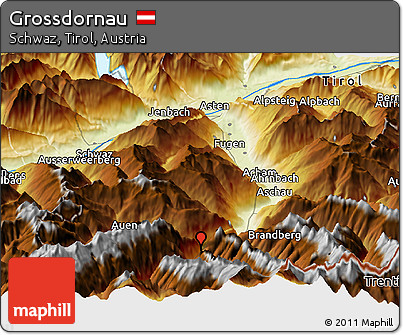 Physical Panoramic Map of Grossdornau