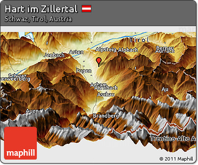Physical Panoramic Map of Hart Im Zillertal