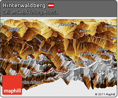 Physical Panoramic Map of Hinterwaldberg