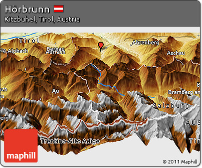 Physical Panoramic Map of Hörbrunn