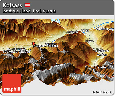 Physical Panoramic Map of Kolsass