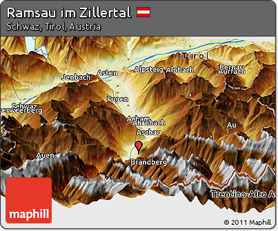 Physical Panoramic Map of Ramsau Im Zillertal