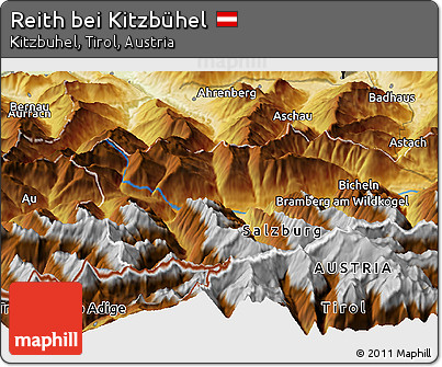 Physical Panoramic Map of Reith Bei Kitzbühel
