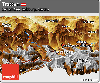 Physical Panoramic Map of Tratten