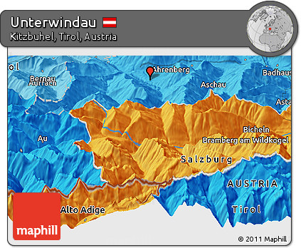 Political Panoramic Map of Unterwindau