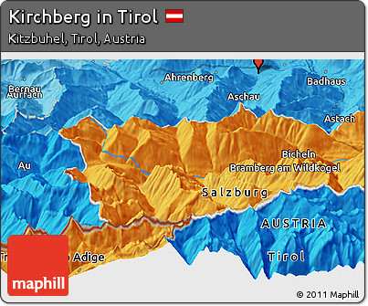 Political Panoramic Map of Kirchberg In Tirol