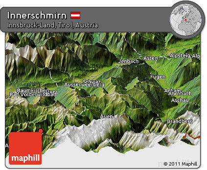 Satellite Panoramic Map of Innerschmirn