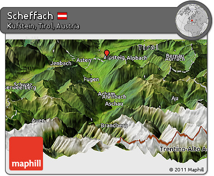 Satellite Panoramic Map of Scheffach