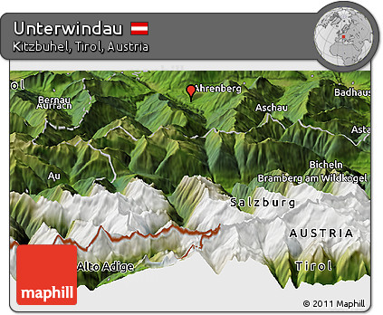 Satellite Panoramic Map of Unterwindau