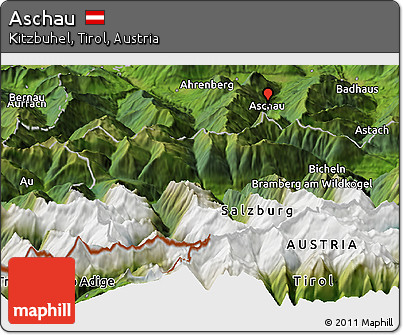 Satellite Panoramic Map of Aschau