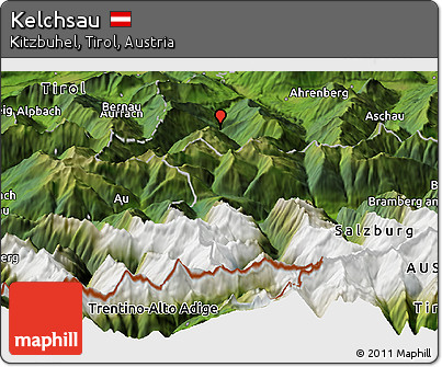 Satellite Panoramic Map of Kelchsau