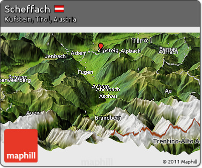Satellite Panoramic Map of Scheffach