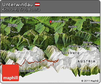 Satellite Panoramic Map of Unterwindau