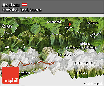 Satellite Panoramic Map of Aschau