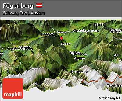 Satellite Panoramic Map of Fügenberg
