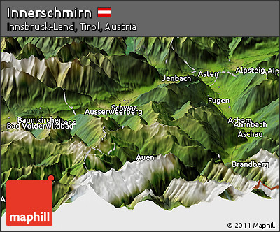 Satellite Panoramic Map of Innerschmirn