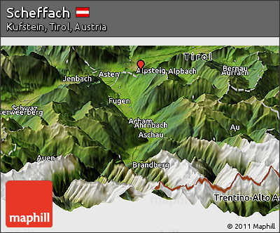 Satellite Panoramic Map of Scheffach