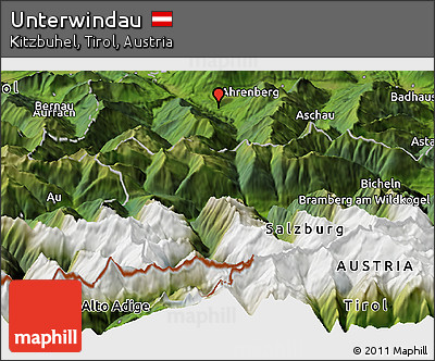Satellite Panoramic Map of Unterwindau
