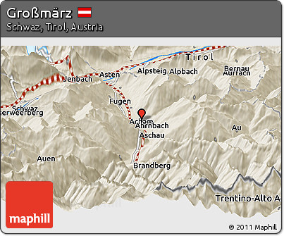 Shaded Relief Panoramic Map of Großmärz
