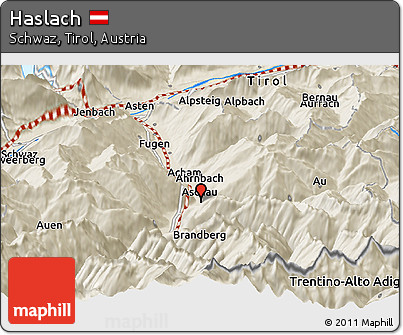 Shaded Relief Panoramic Map of Haslach