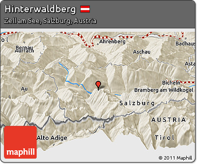 Shaded Relief Panoramic Map of Hinterwaldberg