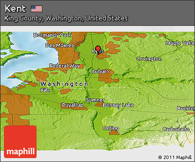 Physical Panoramic Map of Kent