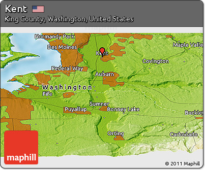 Physical Panoramic Map of Kent