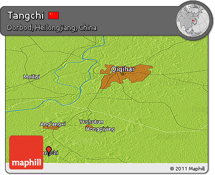 Physical Panoramic Map of Tangchi