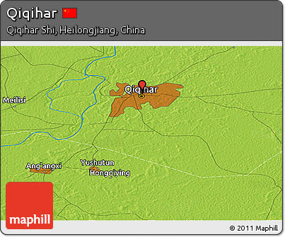 Physical Panoramic Map of Qiqihar