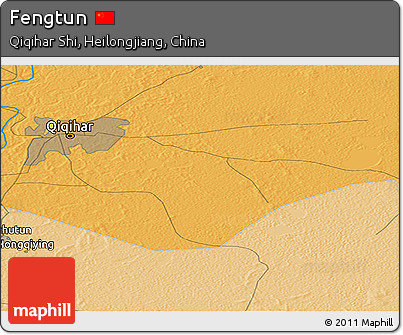 Political Panoramic Map of Fengtun
