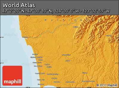 Political Map of the Area around 47° 16' 15" N, 124° 1' 30" W